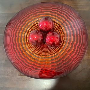 Center Piece Bowl Glass Art 19”